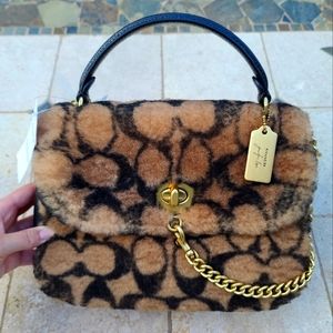 Coach X Jennifer Lopez Marlie Top Handle Satchel In Signature Shearling
